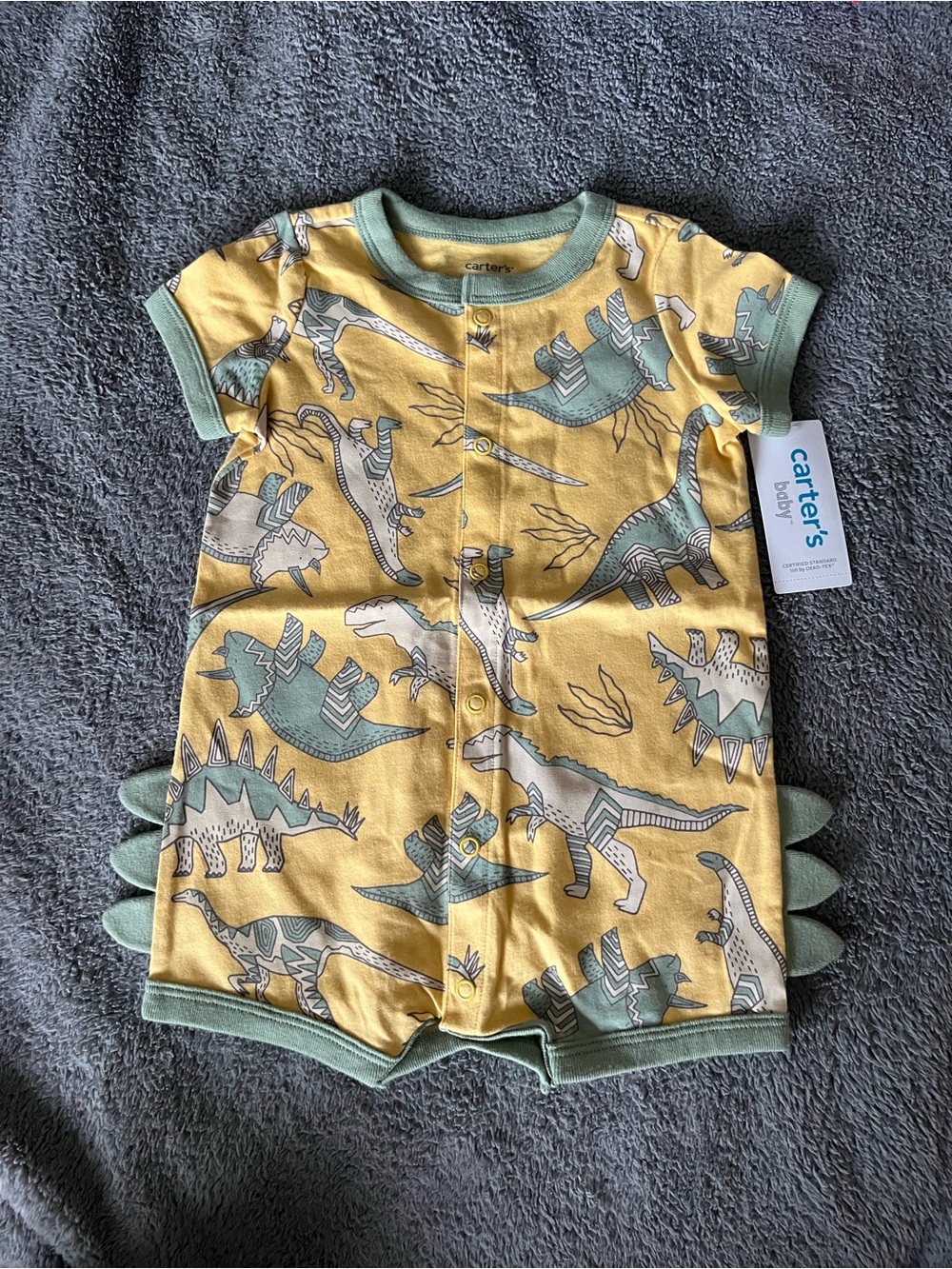 Carter's Yellow Dino Print Kids Pants with Green Trim